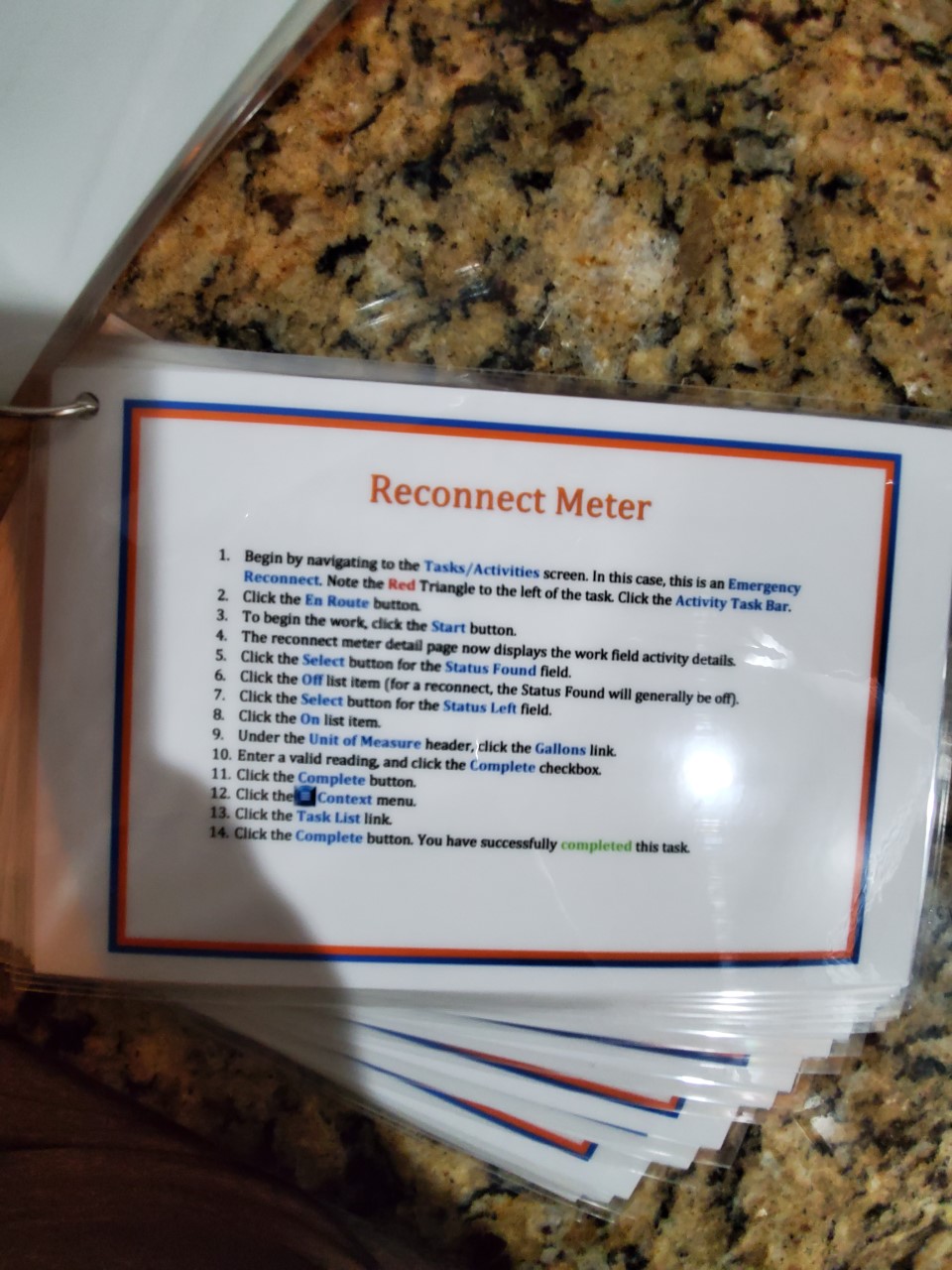 Reconnect Meter Flip Card